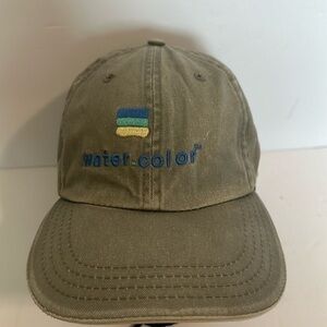 Watercolor beach Twill dad Hat in faded Tan